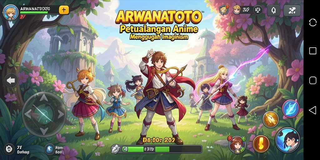 Screenshot gameplay ARWANATOTO menampilkan aksi seru dari karakter anime.