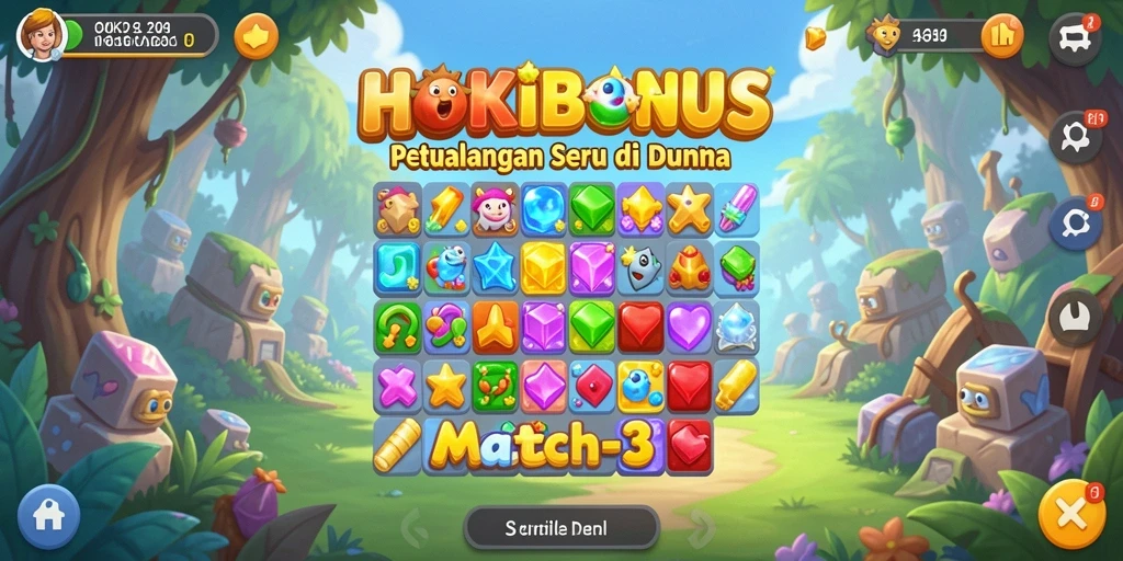 Tampilan gameplay seru HOKIBONUS yang penuh warna.