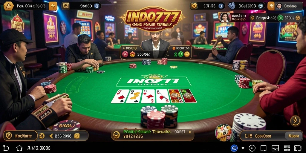 Screenshot gameplay Poker INDO777 yang seru dan interaktif.