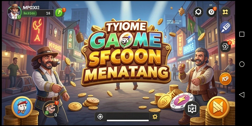 Screenshot MPO303 menunjukkan gameplay Tycoon yang mendalam dan interaktif.