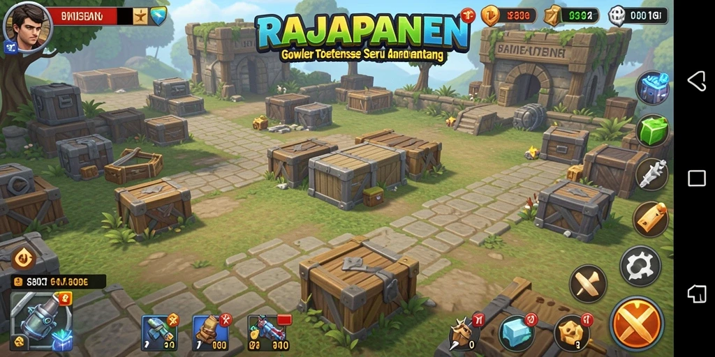 Tangkapan layar menampilkan gameplay menegangkan Tower Defense RAJAPANEN.