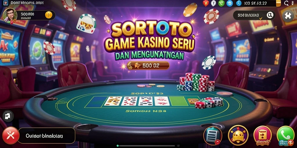 Tampilan gameplay SORTOTO yang menarik dengan berbagai pilihan permainan Kasino.