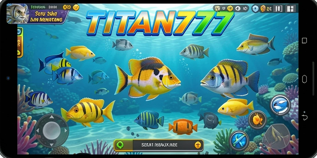 Tampilan gameplay seru dari <strong>TITAN777</strong> saat menangkap ikan.