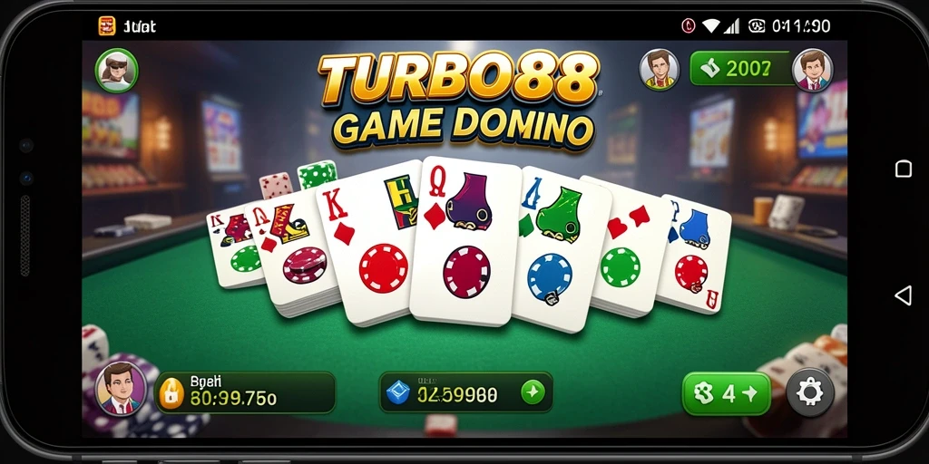 Tampilan gameplay Domino yang seru dan interaktif di TURBO88.
